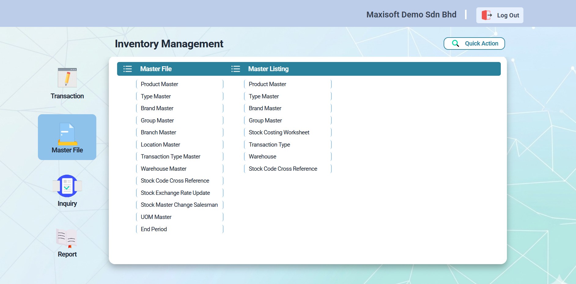 Inventory Management — Stock Master File
